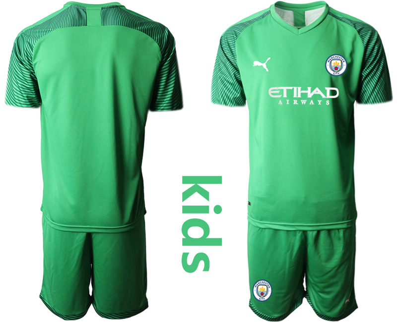 Youth 2020-2021 club  Manchester Cityl green goalkeeper blank Soccer Jerseys